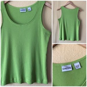 🍭Nice Green Ribbed Chico’s Tank!